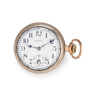 WALTHAM, GOLD-FILLED AND SILVER OPEN FACE POCKET WATCH