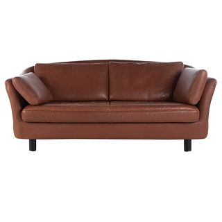 DUX Brown Leather Contemporary Sofa