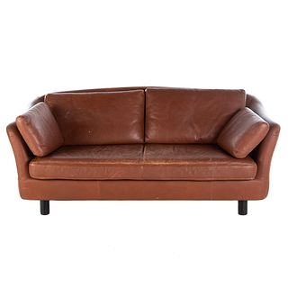 Dux Brown Leather Contemporary Sofa