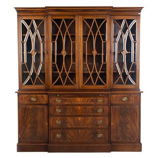 Potthast Brothers Mahogany Inlaid Breakfront
