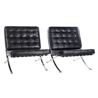 Pair of Barcelona Style Leather Chairs