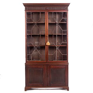 George III Style Mahogany Bookcase Cabinet