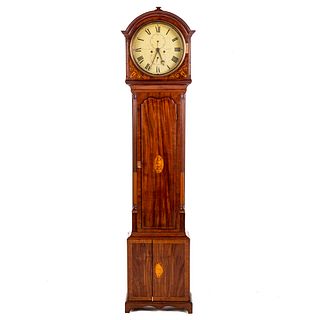 Scottish Mahogany Inlaid Tall Case Clock