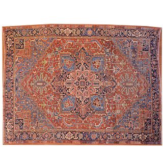 Antique Heriz Carpet, Persia, 9.6 x 12.7
