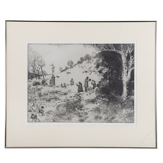 Peter Milton. "In the Park," etching