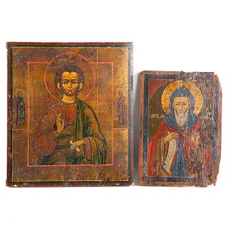 Two 19th c. Icons: One Greek and One Russian