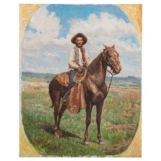 Nathaniel K. Gibbs. Study of a Cowboy, oil