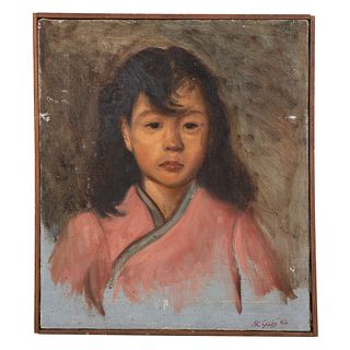 Nathaniel K. Gibbs. Portrait of a Young Girl, oil