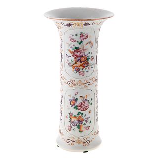 Chinese Export Famille Rose Trumpet Vase