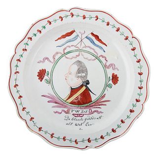 Creamware Plate with Portrait of William of Orange