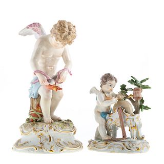 Two Meissen Porcelain Allegorical Figures