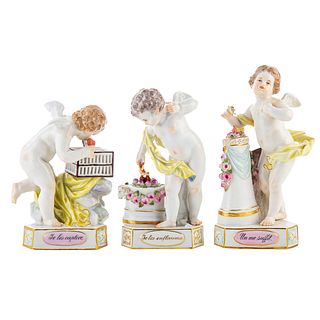 Three Meissen Porcelain Allegory of Love Figures