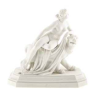 Meissen White Porcelain, Ariadne Riding Panther