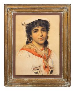 Antonio Bampiani
(Italian, 1852-1930)
Portrait of a Gypsy Girl