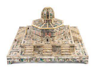 A Mother-of-Pearl-Veneered Model: The Dome of the Rock
Height 12 x length 20 x depth 20 inches.