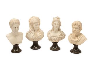 A Set of Four Italian Marble Busts
Height 12 x width 6 1/2 inches.