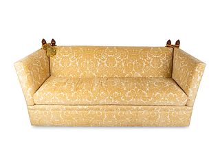 A Contemporary Upholstered Knole Sofa
Height 42 x width 90 x depth 35 inches.
