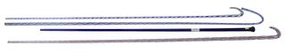 Four Piece Group of Glass Nailsea Canes and Walking Sticks, two having twist in red, white and blue; one with blue and white twist, and the other coba