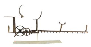 The Little Wonder Hedge Trimmer, metal and wood, circa 1914, by Detco Manufacturing Company, length 64 inches.