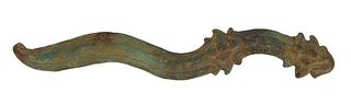 Bronze Ceremonial or Ritual Dagger, Khmer Angkor period or later, length 11 inches. Provenance: Far Eastern Antiques and Arts, New York receipt, $1,00