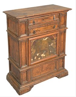 Continental Style Cabinet, partially made using older elements, height 33 inches, top 13" x 27 1/2".