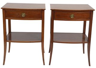 Pair of Margolis Federal Style Night Tables each with one drawer, height 28 inches, top 16" x 20".