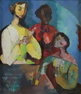 ROGOWAY, Alfred. Oil on Canvas. Modernist Figures.