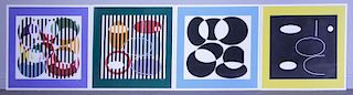 AGAM, Yaacov. Set of 4 Silkscreens from the "End