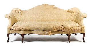 * A George II Walnut Camelback Sofa Width 86 inches.