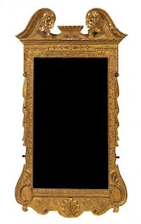 * A George II Giltwood Mirror Height 48 x width 26 3/4 inches.