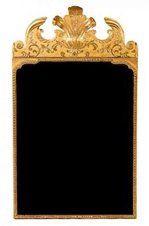 * A George II Style Giltwood Mirror Height 31 3/4 x width 24 1/2 inches.