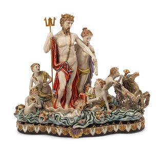 A German Porcelain Figural Group
Height 20 x width 24 x depth 9 inches.