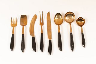 A Collection of Gold-Plated Serving Articles
Length of longest 10 inches.