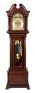 An English Mahogany Case Clock Height 91 1/4 inches.