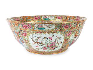 A Large Rose Medallion Porcelain Punch Bowl
Height 7 1/4 x diameter 19 inches.