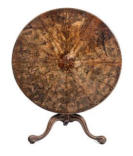 * A George III Mahogany Tilt-Top Breakfast Table Height 28 x diameter 48 1/2 inches.