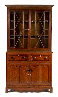 A George III Oak Bookcase Height 85 x width 48 3/4 x depth 17 inches.