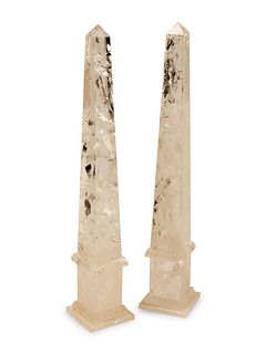 A Pair of Large Rock Crystal Obelisks
Height 21 inches.