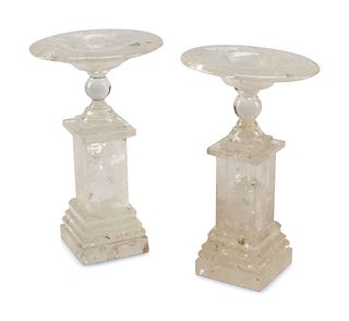 A Pair of Rock Crystal Tazza Ornaments
Height 9 inches.