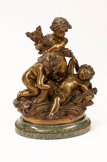 Raphael Peyre(French, 1872-1949)Three Puttigilt bronzeHeight 22 inches.
