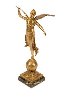 Paul Marie Ducuing(French, 1867-1949)Winged Victorygilt bronze, cast by Barbedienne
Height overall 27 inches.