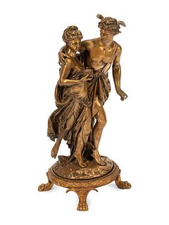 After Jean-Louis GregoireLate 19th/Early 20th CenturyFigural Groupbronzesigned L. Gregoire
Height overall 23 inches.
