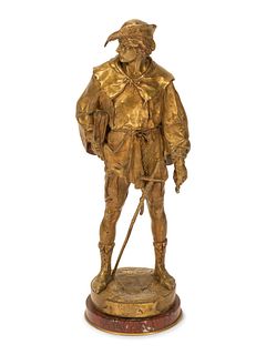 After Emile-Louis Picault19th CenturyEscholiergilt bronze
Height overall 20 1/2 inches.