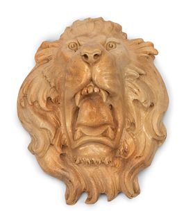 A Continental Carved Marble Lion Mask
Height 20 x width 15 x depth 10 inches.