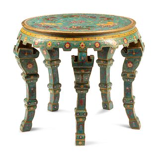 A Chinese Cloisonne Center Table
Height 30 x diameter 34 inches.