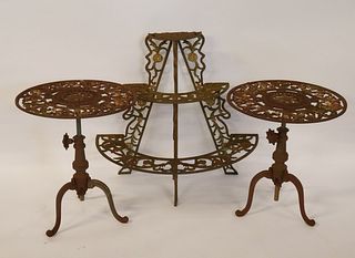 Vintage Cast Iron Plant Stand Together With
