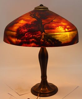 Possibly Handel Reverse Painted Table Lamp.