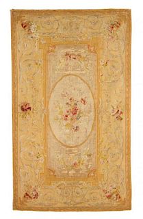 * An Aubusson Silk Tapestry 71 x 40 1/2 inches.