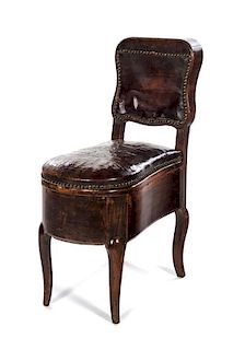 * A French Provincial Commode Chair Height 31 1/2 x width 12 x depth 22 1/4 inches.