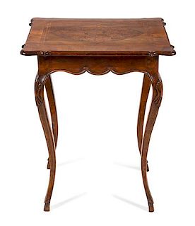 A Provincial Walnut Occasional Table Height 30 3/8 x width 24 1/2 x depth 19 inches.